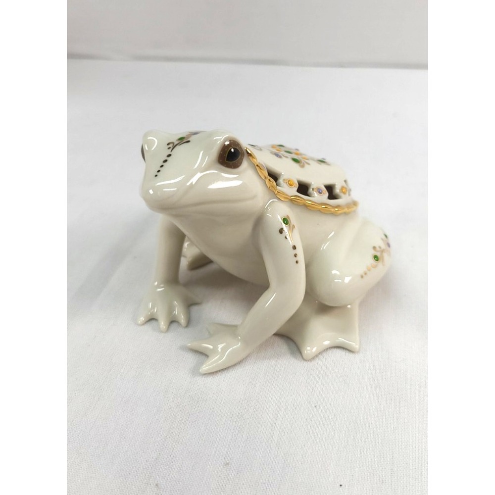 Lenox Jewels of Light Frog Porcelain Figurine Retired 24kt Gold Trim Enameling